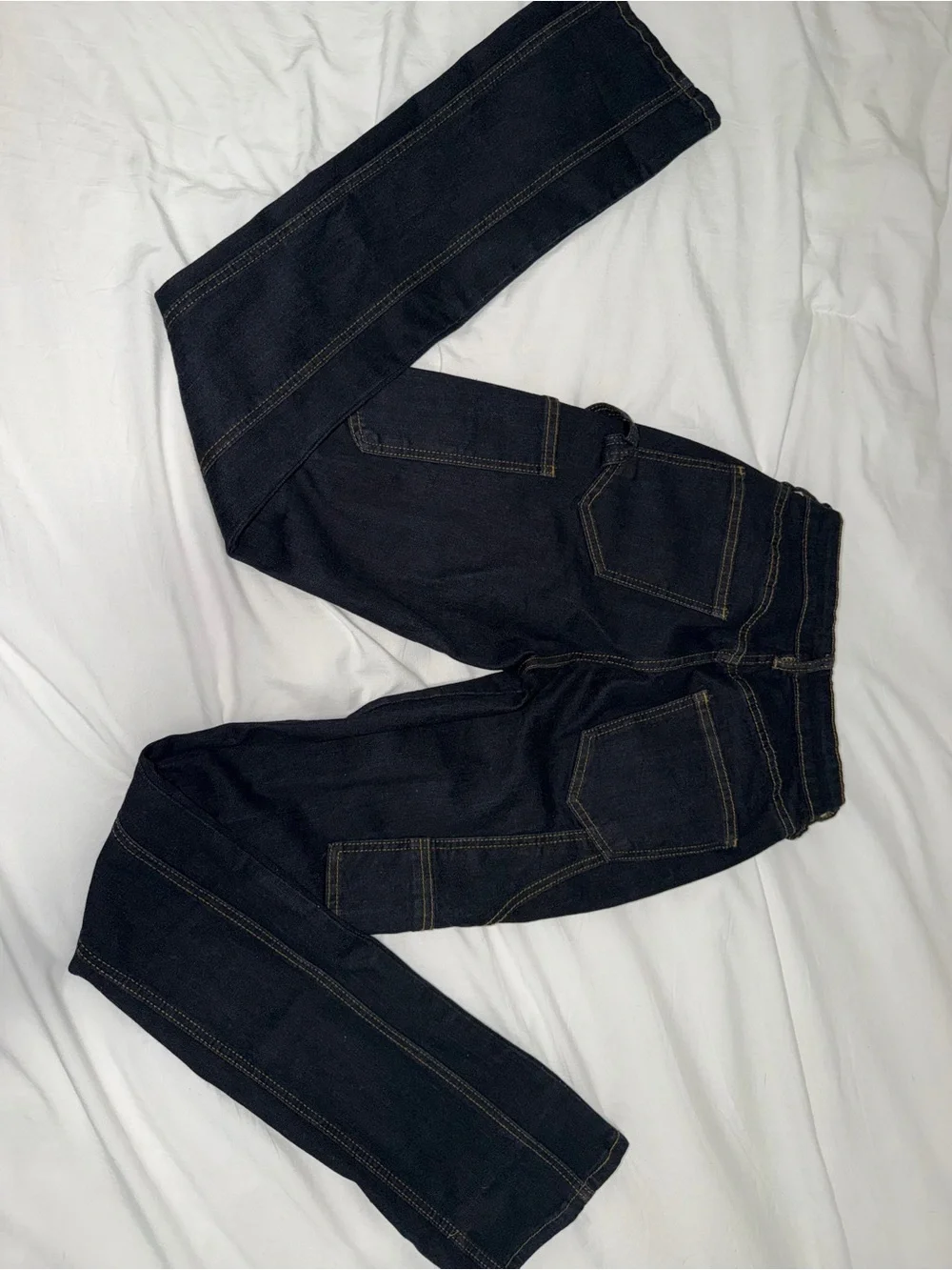 Dark Wash High-Rise Straight Jeans - Dark Blue